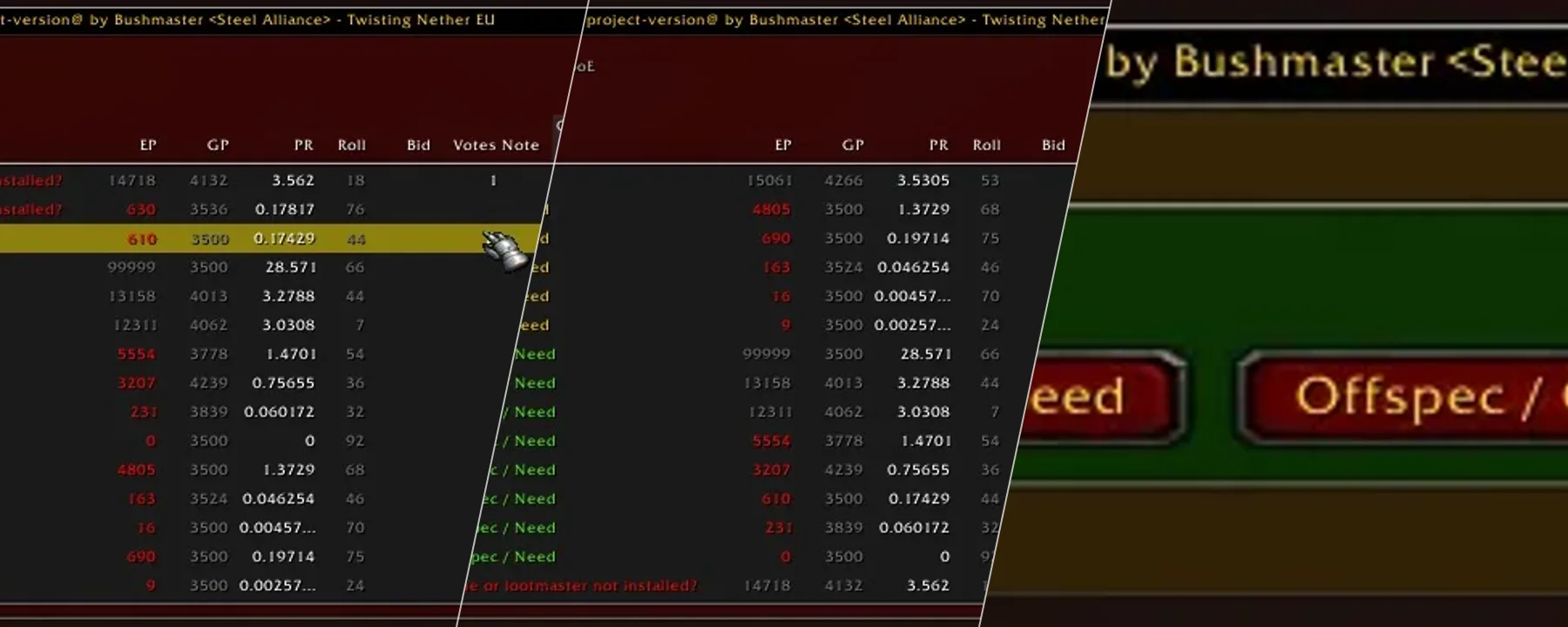 EPGPLootmaster — EPGPLootmaster screenshots 1–3