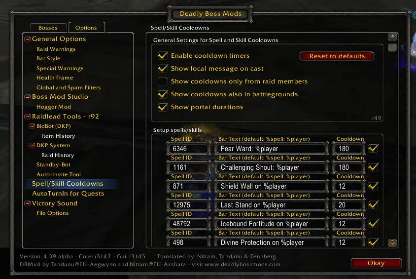 DBM - SpellTimers (Requires Deadly Boss Mods) - DBM screenshot 1