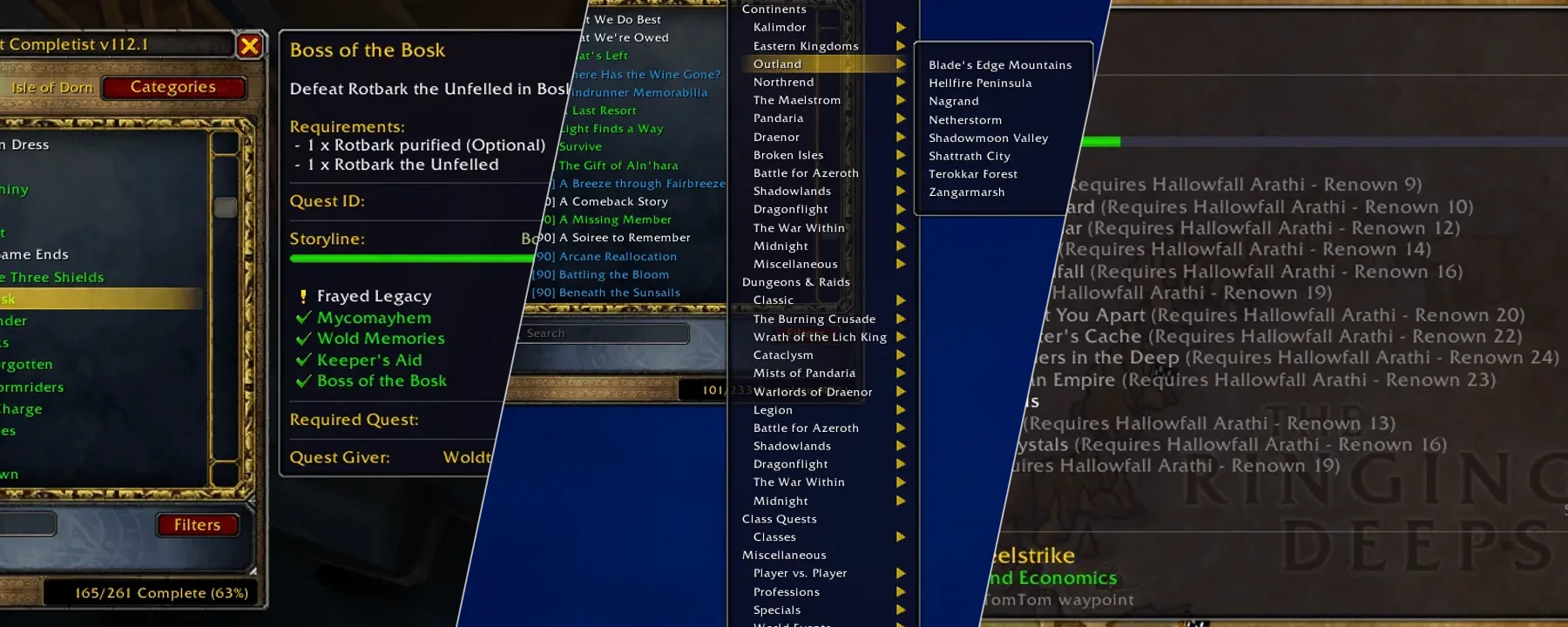 Quest Completist — Quest Completist screenshots 1–3