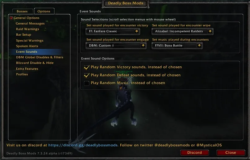 Deadly Boss Mods (DBM) - Event Pack — DBM Event Sounds GUI
