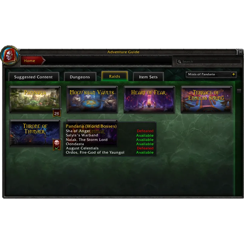 Adventure Guide Lockouts — screenshot