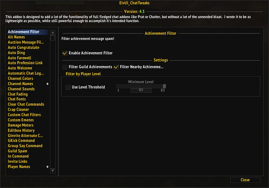 ElvUI Chat Tweaks screenshot 1