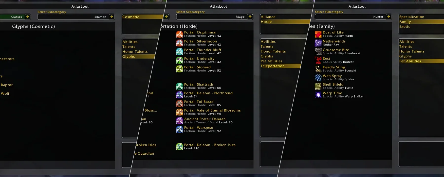 AtlasLoot Classes — AtlasLoot Classes screenshots 1–3