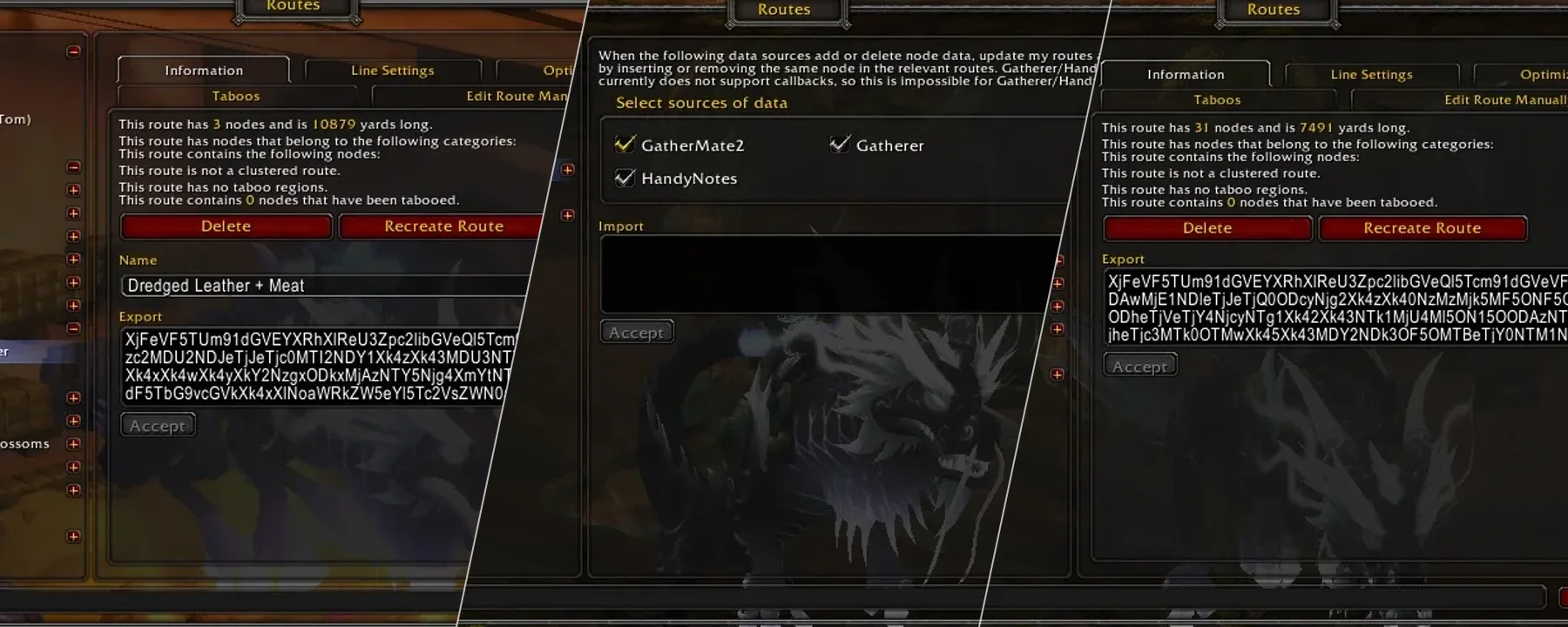 Routes Import/Export — Routes Import/Export screenshots 1–3