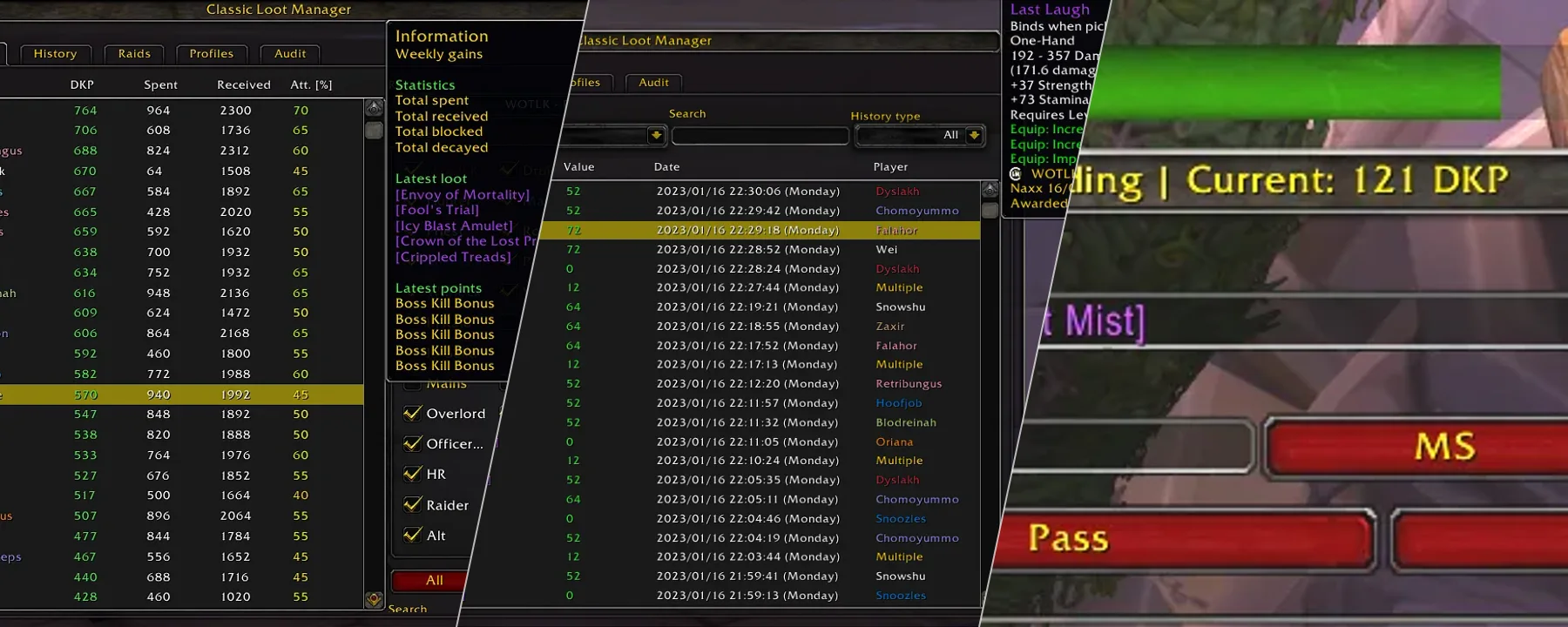 Core Loot Manager DKP & EPGP & SK — Core Loot Manager DKP & EPGP & SK screenshots 1–3