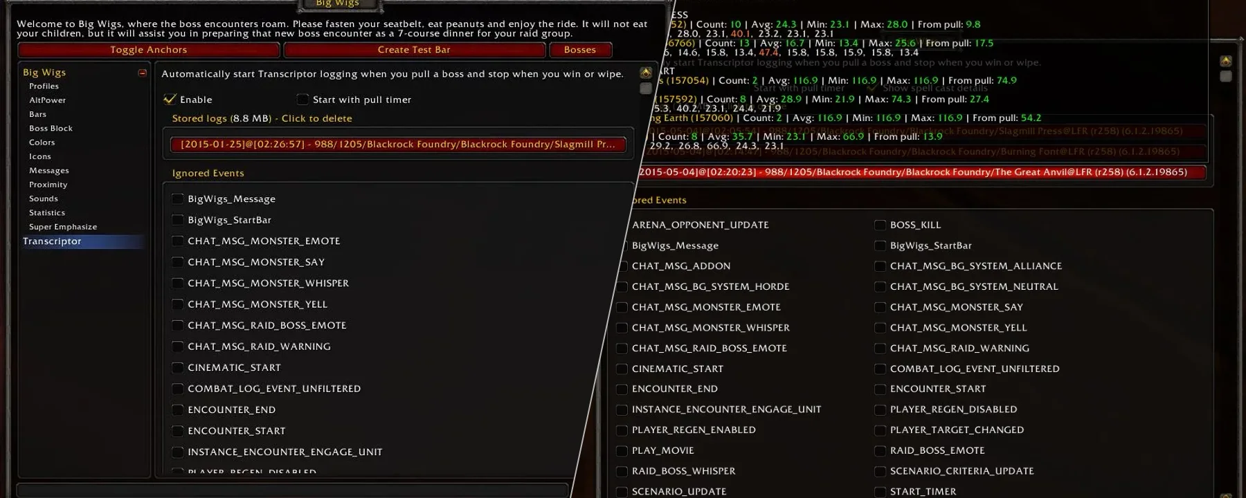 BigWigs_Transcriptor — BigWigs_Transcriptor screenshots 1–2