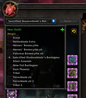 MogIt: SetTransmog — Preview