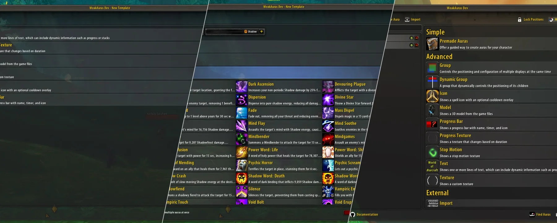 WeakAuras — WeakAuras screenshots 1–3
