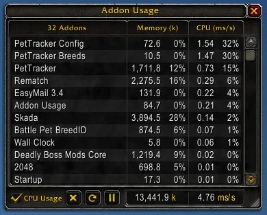 Addon Usage screenshot 1
