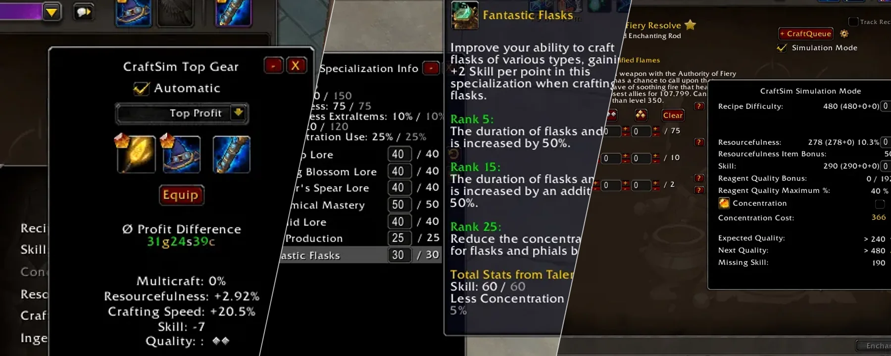 CraftSim — CraftSim screenshots 1–3