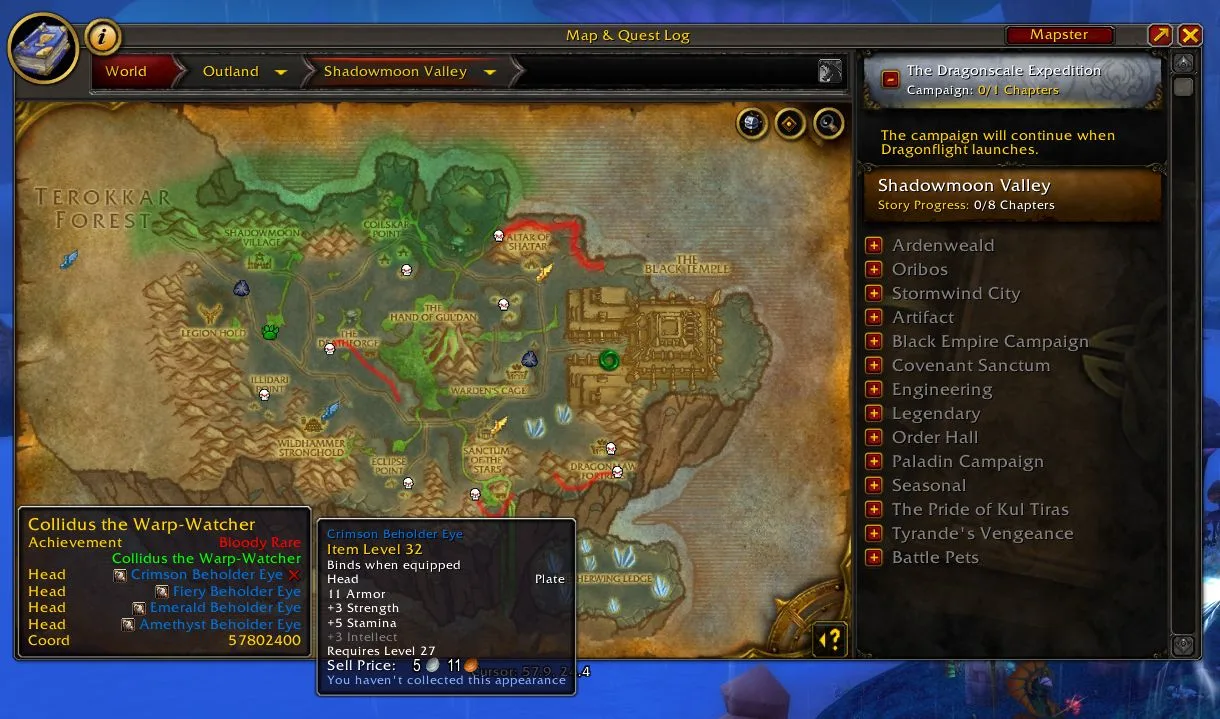 HandyNotes: Burning Crusade — The map view