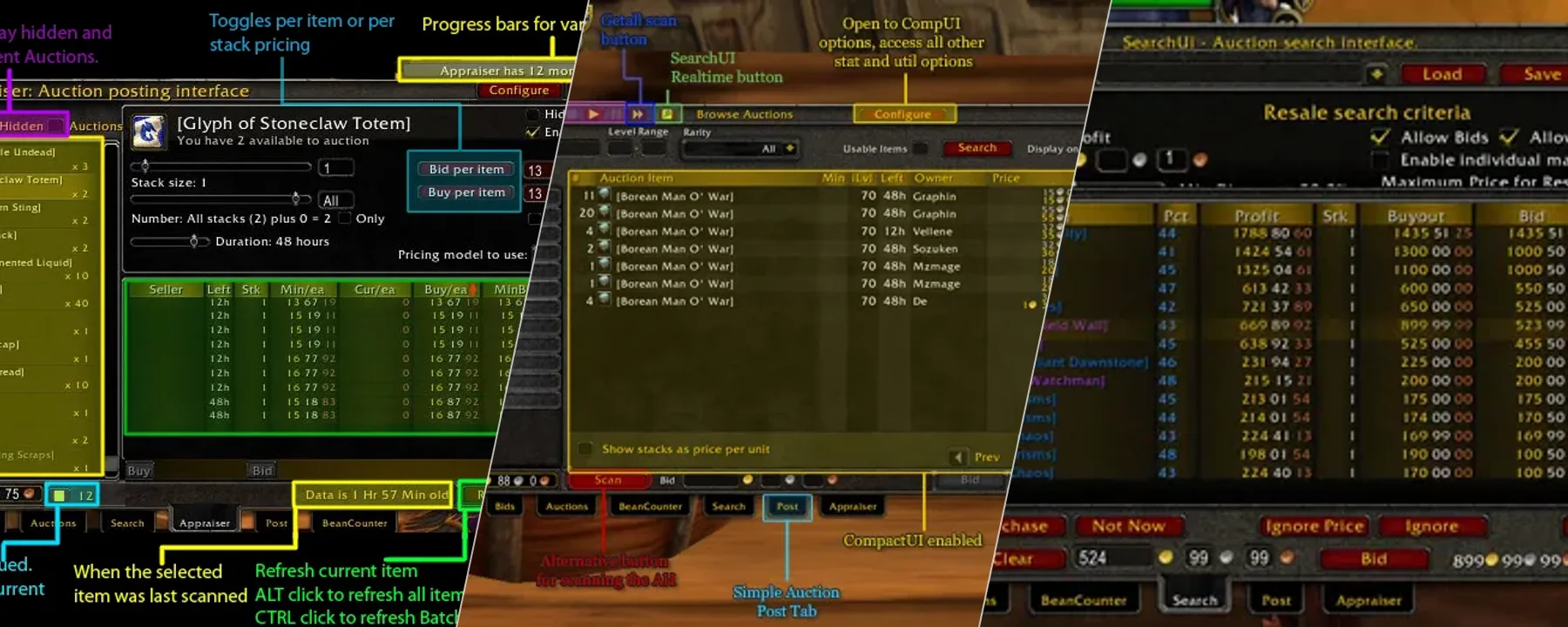 Auctioneer — Auctioneer screenshots 1–3