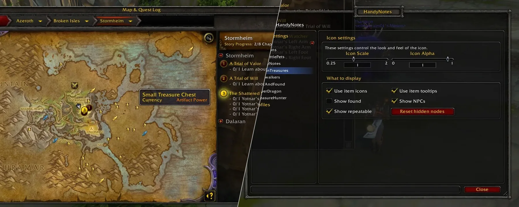 HandyNotes: Legion (Broken Isles) Treasures and Rares — HandyNotes: Legion (Broken Isles) Treasures and Rares screenshots 1–2